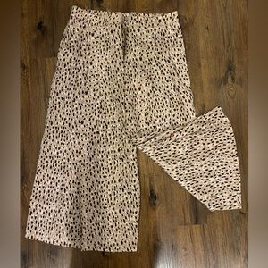 Leopard Print Wide-Leg Pants